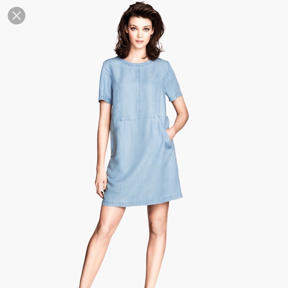 Chambray Sheath Dress with Pockets size 4